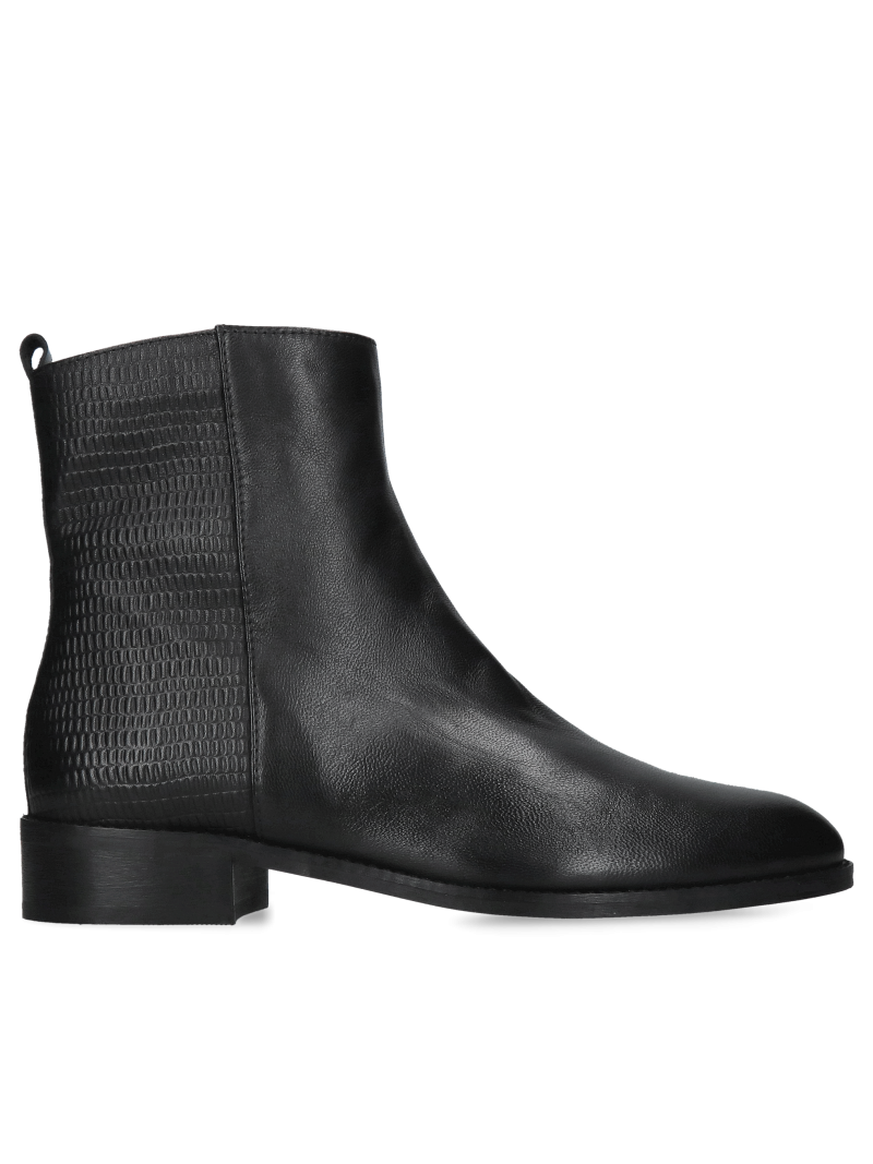 Women's leather boots with zippers, classic women's ankle boots, elegance and comfort, Konopka Shoes