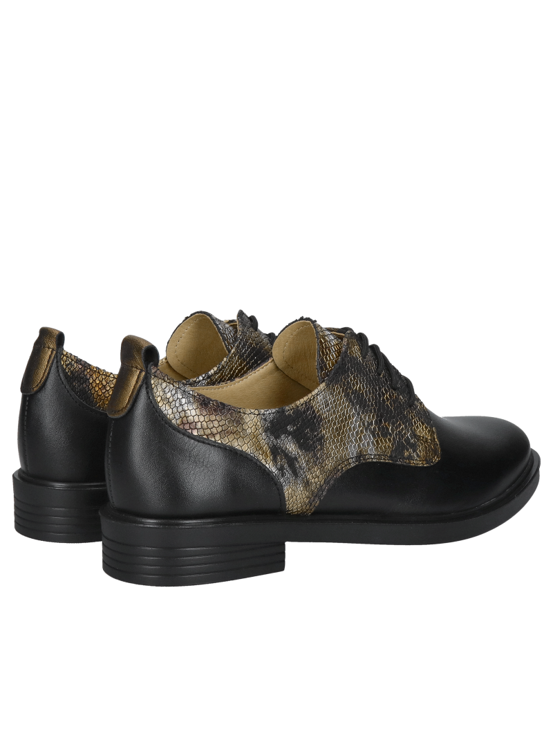 Comfortable women's lace-up shoes – black grain leather, Conhpol Relax, Konopka Shoes