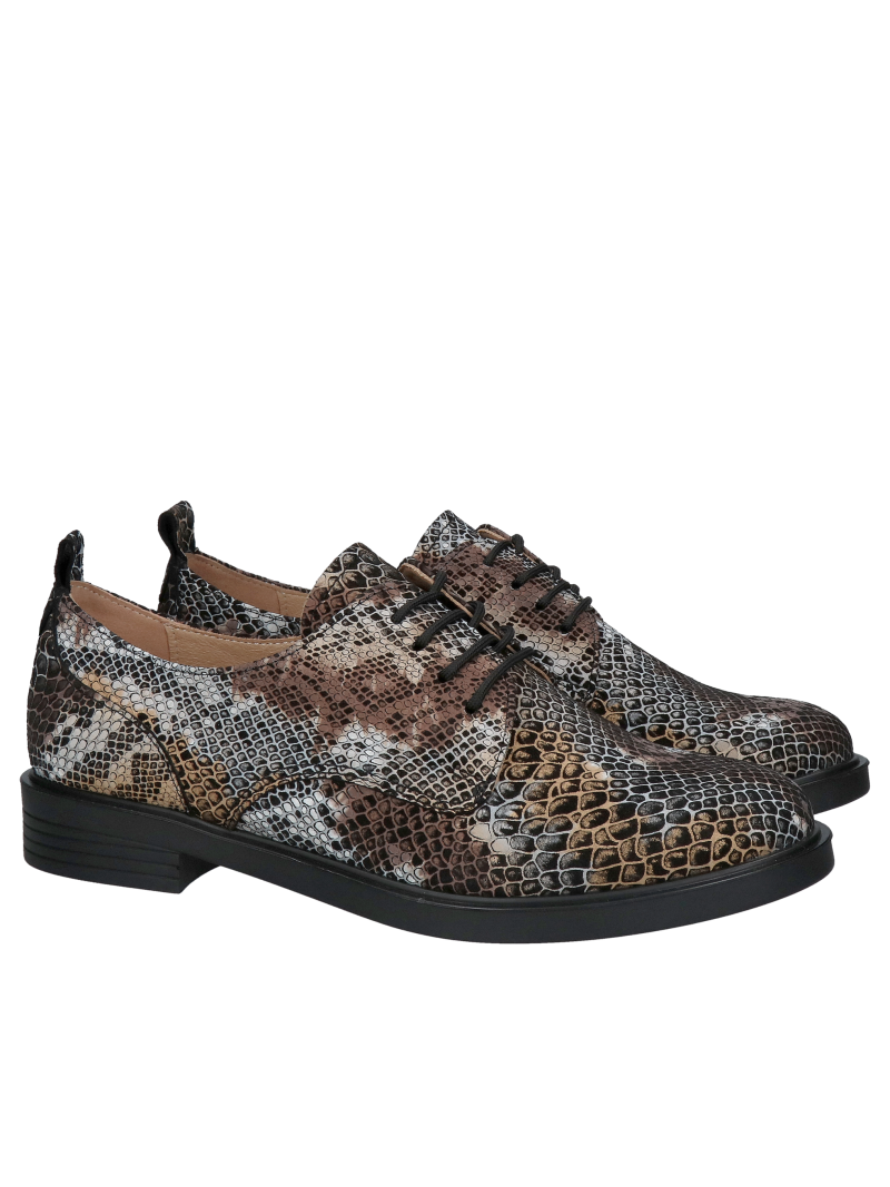 Comfortable wide women's shoes, women's leather shoes, women's lace-up shoes