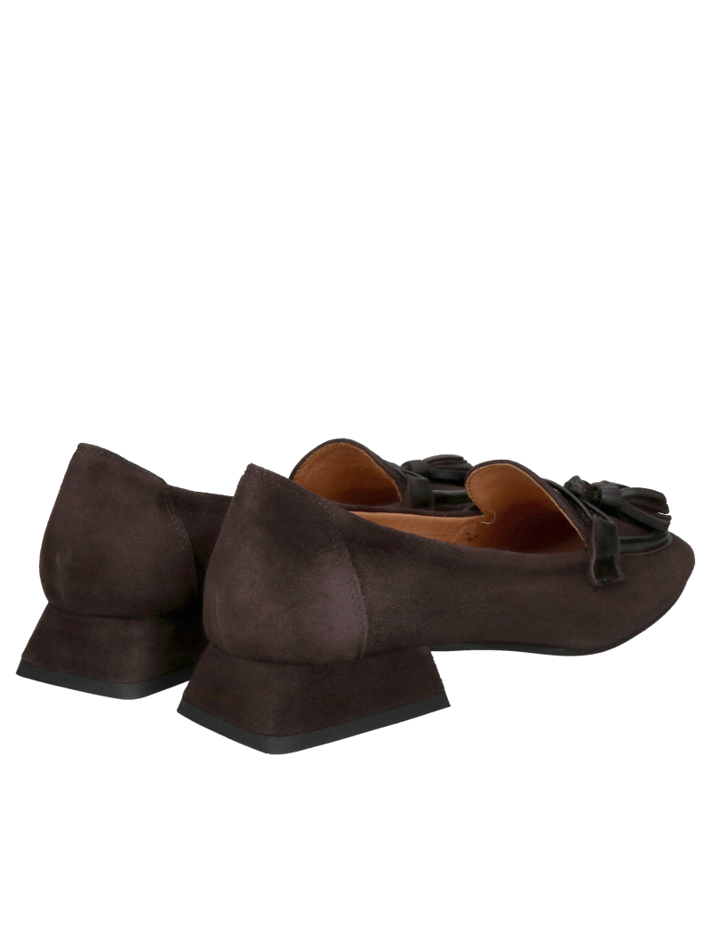 Comfortable women's shoes for fall, brown women's low shoes, fashionable chocolate loafers