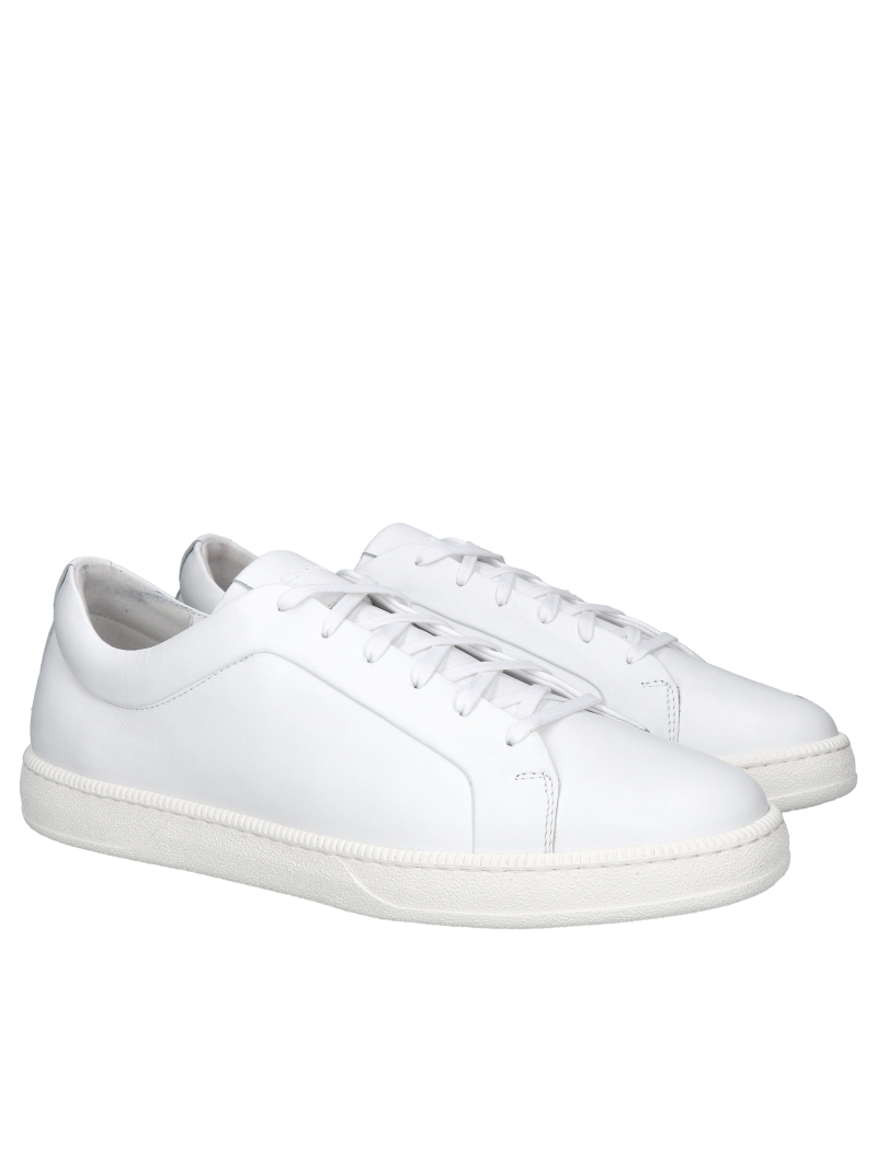 Men's sneakers, white sneakers made of natural leather, comfortable men's shoes