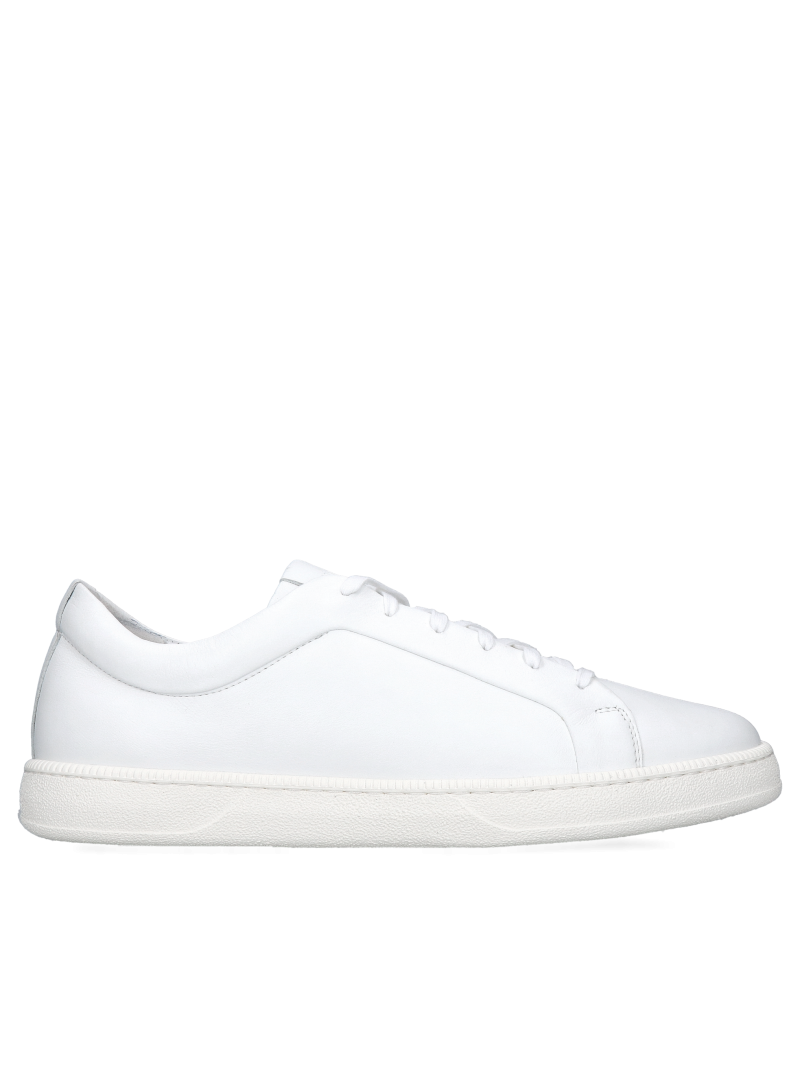Men's sneakers, white sneakers made of natural leather, comfortable men's shoes