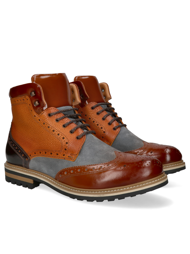 Men's full-grain leather boots – comfortable to wear, made in Poland, Conhpol, Konopka Shoes