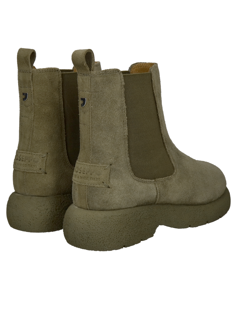 Women's Chelsea boots, women's suede Chelsea boots, green women's ankle boots, women's slip-on ankle boots