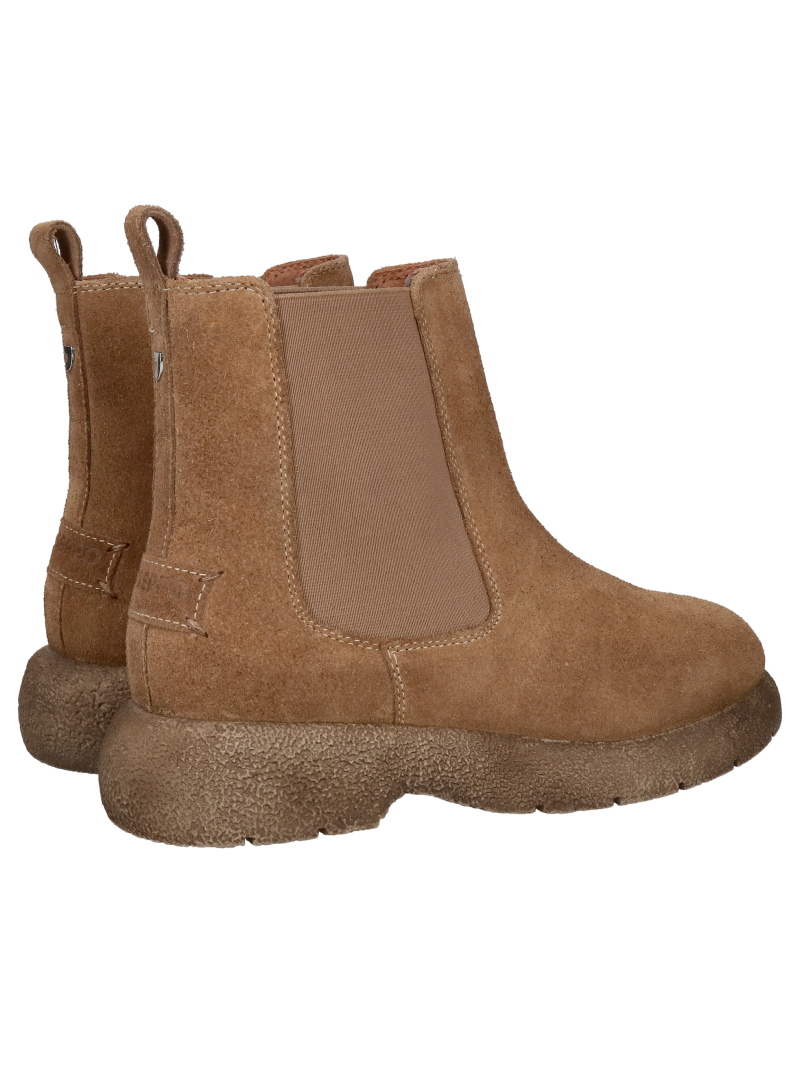 Women's leather ankle boots, brown suede boots, comfortable boots with elastic inserts