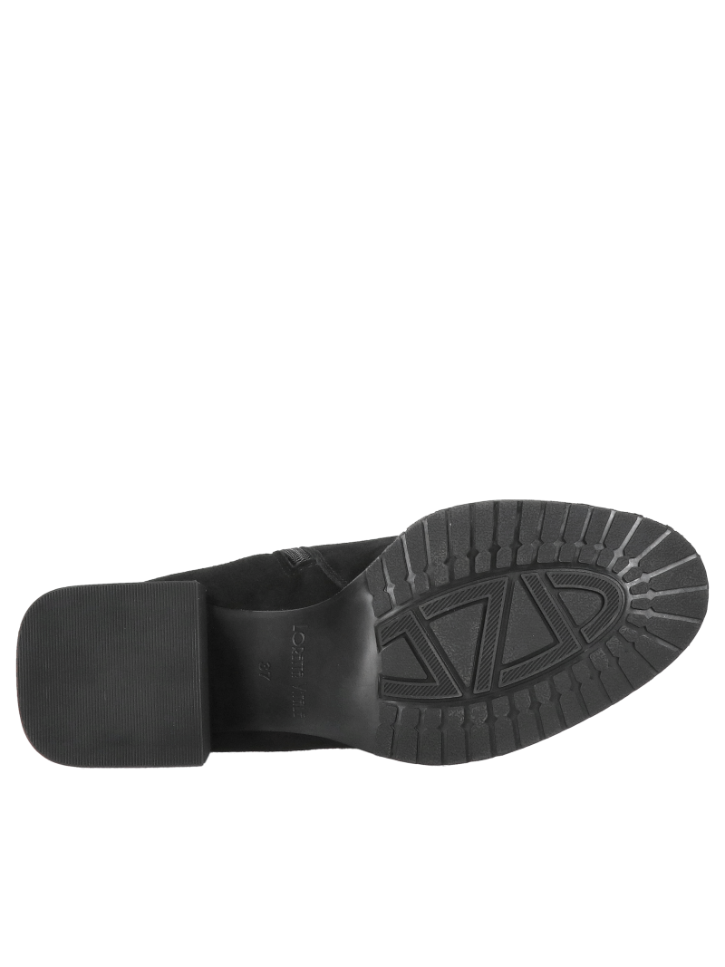 Women's block heel boots, women's black suede shoes, women's leather winter shoes