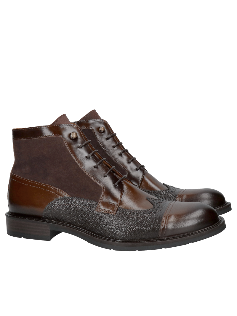 Men's unlined boots, brown men's all-season boots, fashionable men's shoes, Konopka Shoes