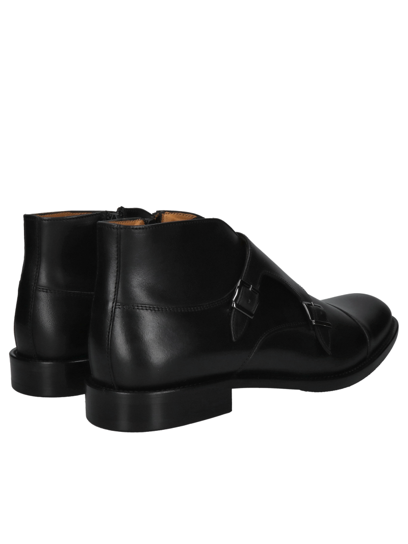 Men's black monk boots, men's all-season unlined boots, Polish footwear manufacturer