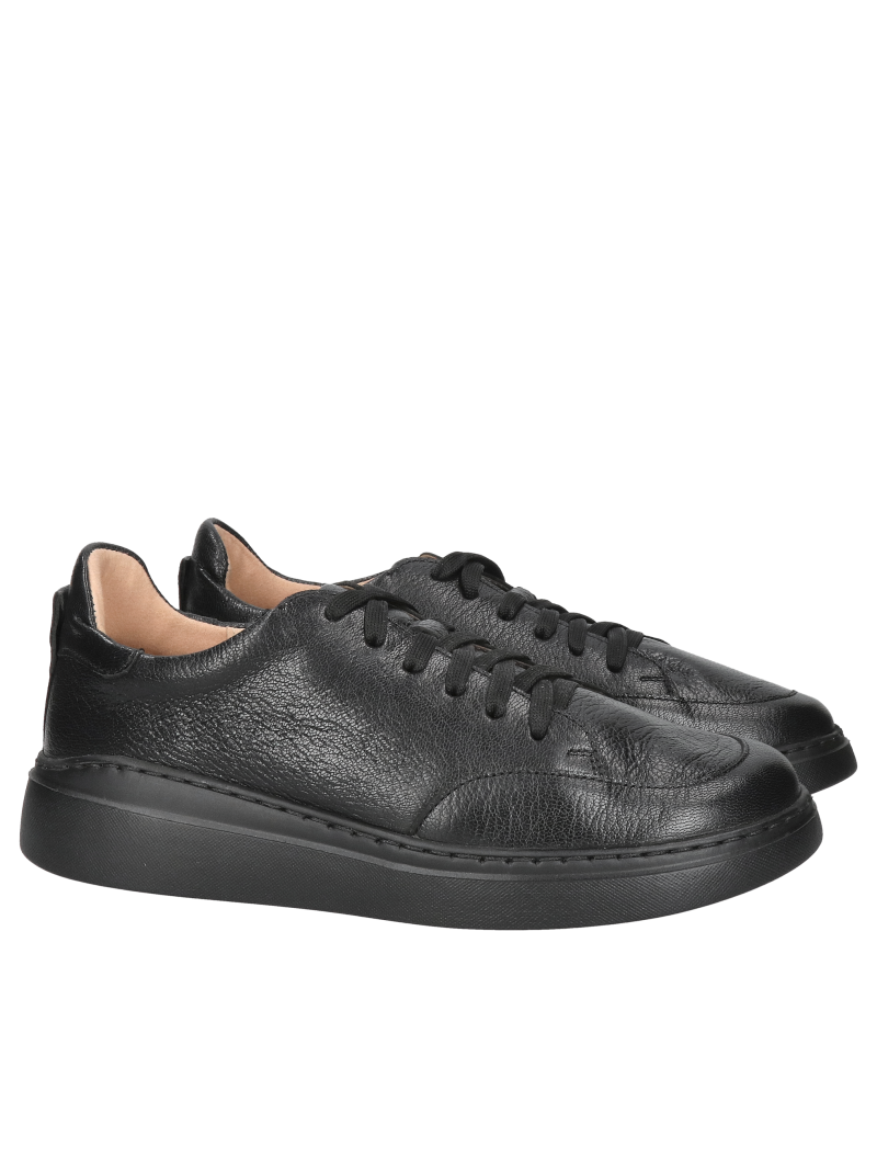 Tanex women's black sneakers – lightweight leather sports shoes