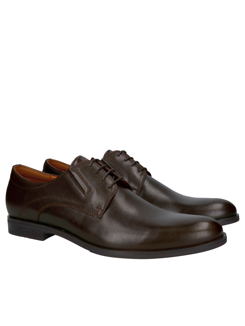 Brown men's dress shoes for suits, formal men's shoes from a Polish manufacturer