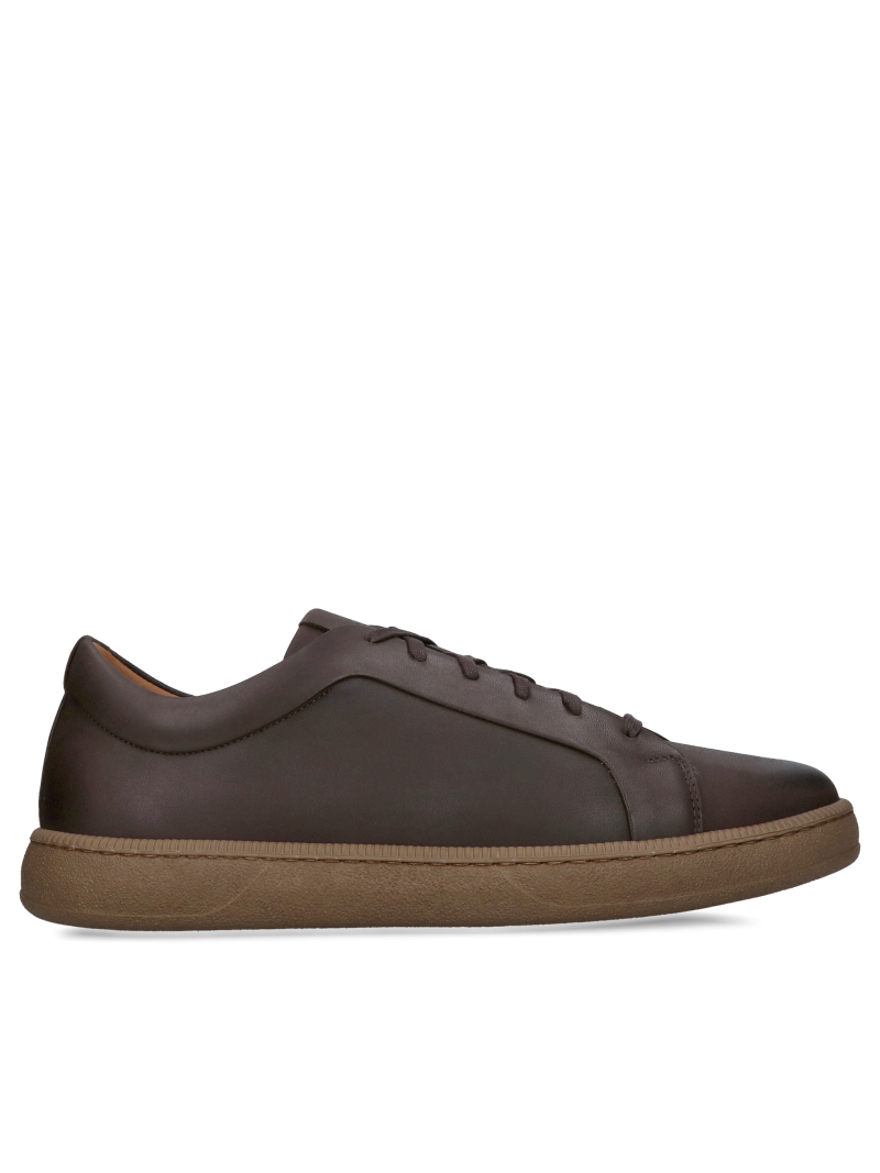Men's brown leather sneakers, classic everyday men's shoes, comfortable and cozy, Konopka shoes