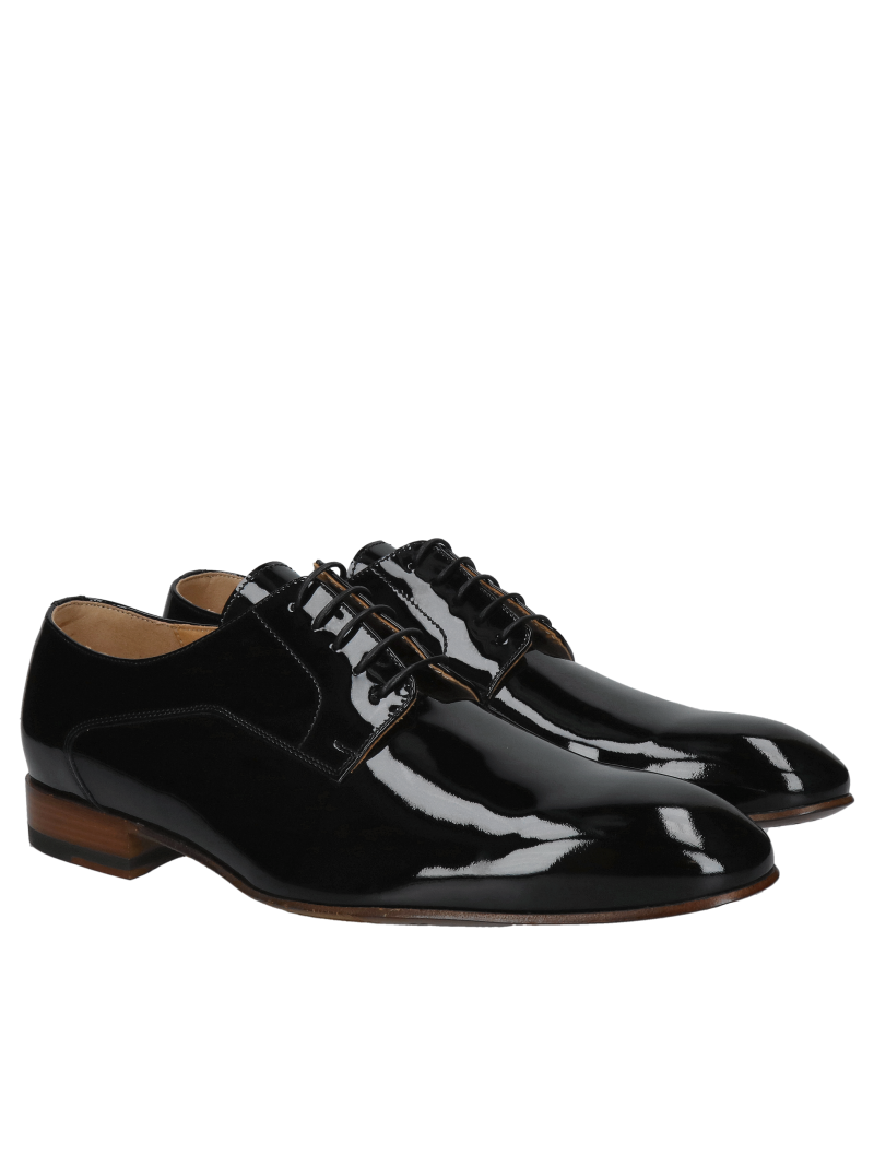 Premium men's shoes, men's patent leather shoes with leather soles, men's leather shoes, Conhpol Gold premium collection