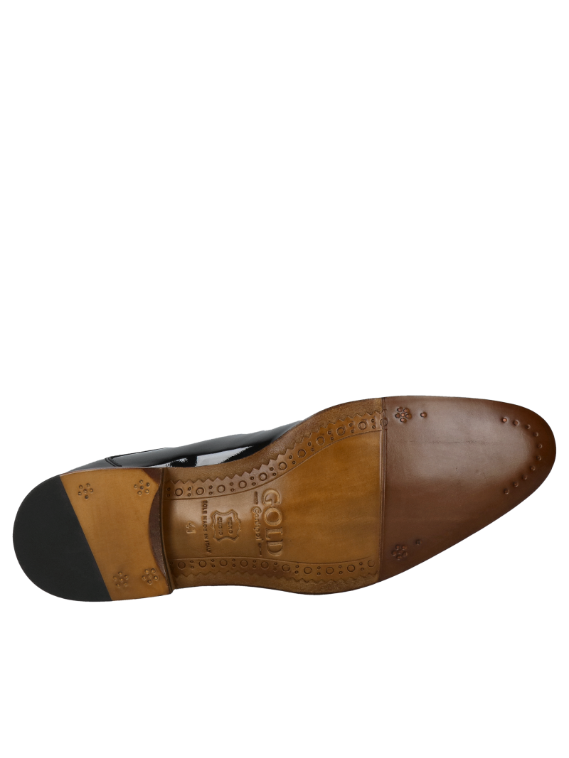 Premium men's shoes, men's patent leather shoes with leather soles, men's leather shoes, Conhpol Gold premium collection