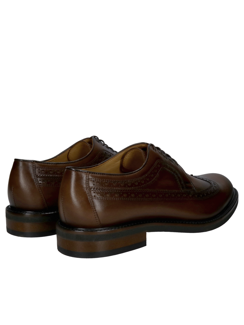 Men's leather brogues, brown men's shoes from a Polish manufacturer, exceptional quality and style