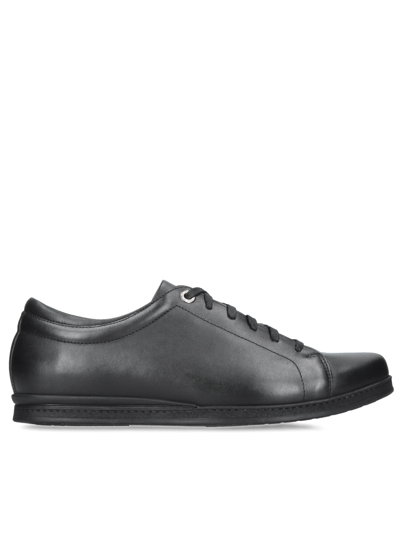 Black leather men's shoes, comfortable men's shoes for everyday wear