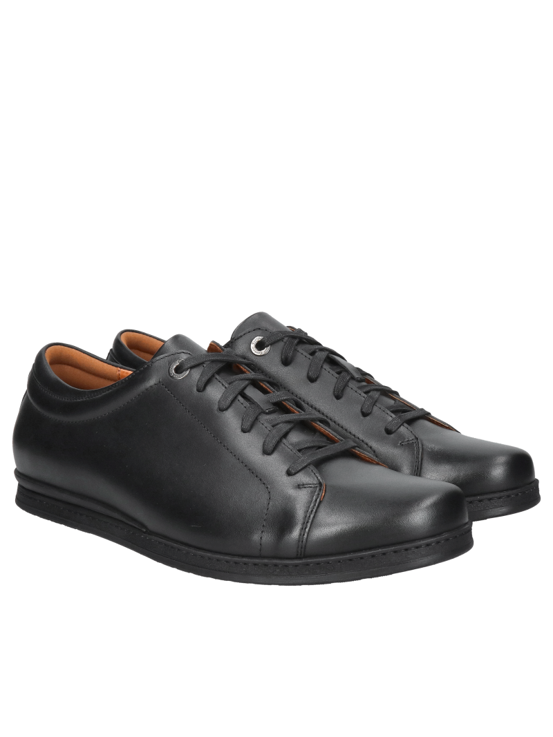 Black leather men's shoes, comfortable men's shoes for everyday wear