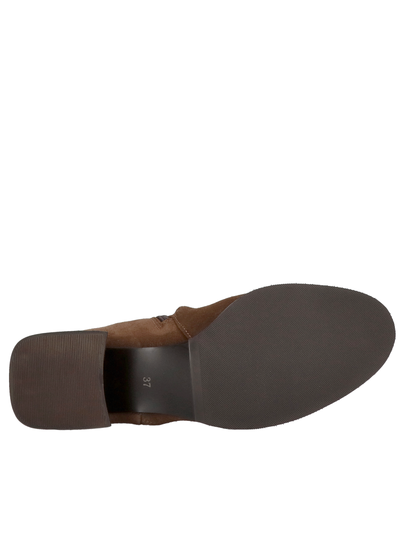 Women's suede block heel boots, brown autumn boots, chocolate brown leather women's boots