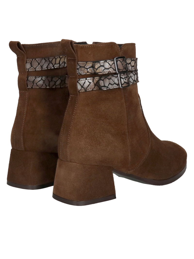 Women's suede block heel boots, brown autumn boots, chocolate brown leather women's boots