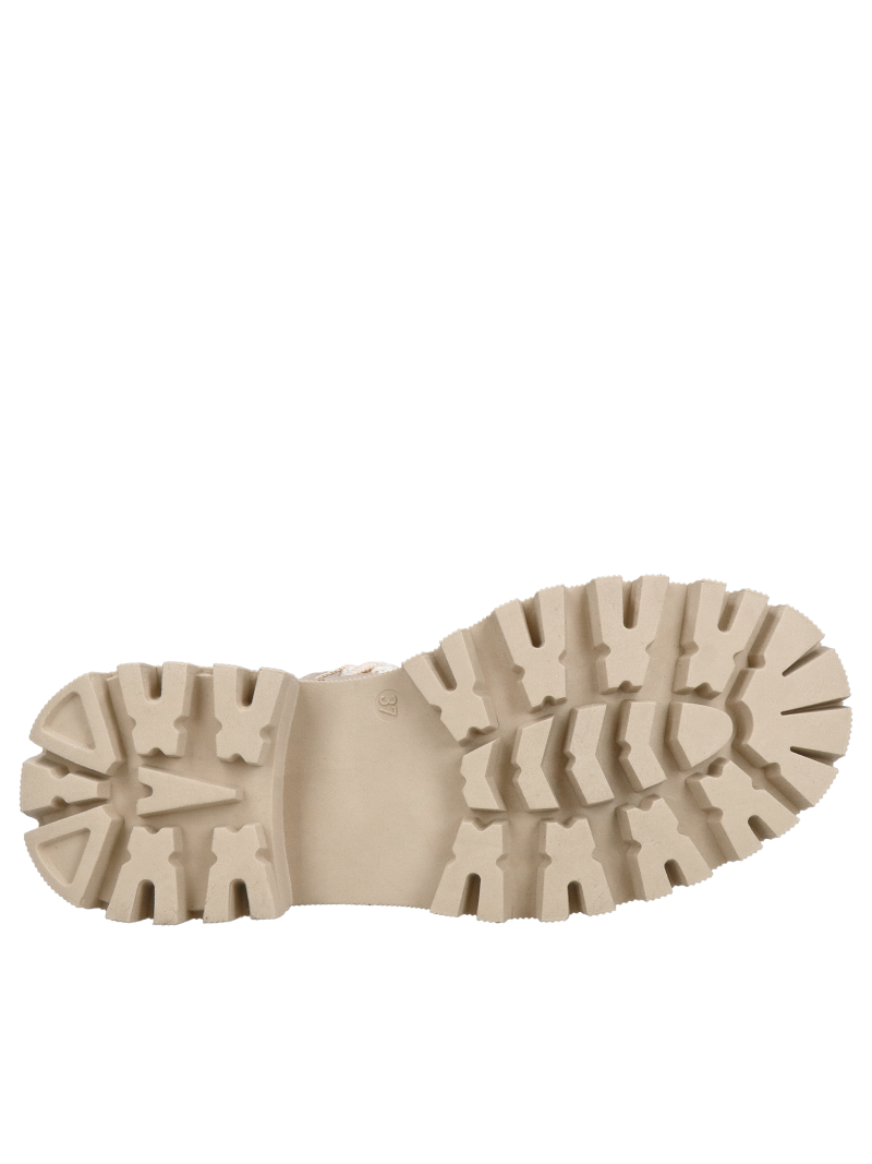 Women's beige snow boots, women's winter boots with thick soles, Konopka shoes