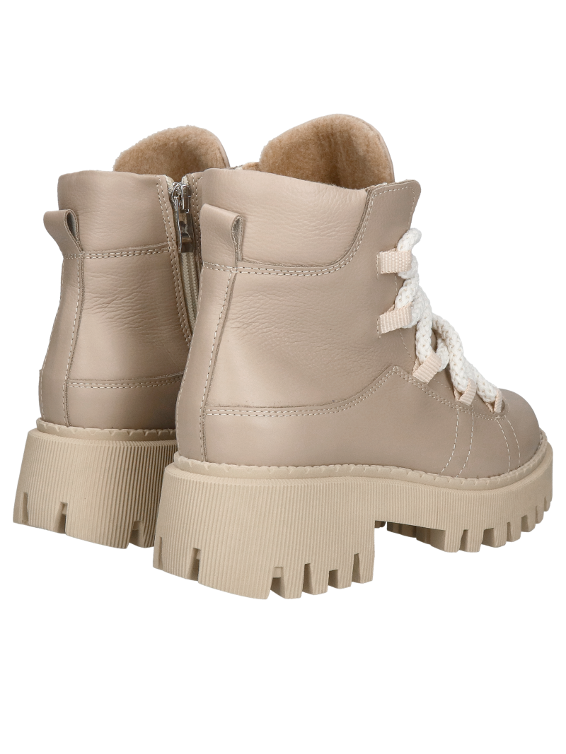 Women's beige snow boots, women's winter boots with thick soles, Konopka shoes