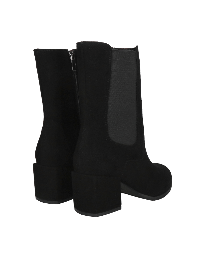 Elegant high ankle boots with low heels, women's suede leather ankle boots, suede ankle boots with heels