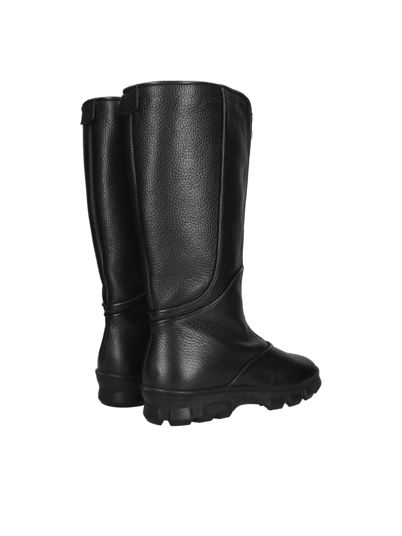 Women's boots, heavily insulated with thick soles, high boots with a front zipper