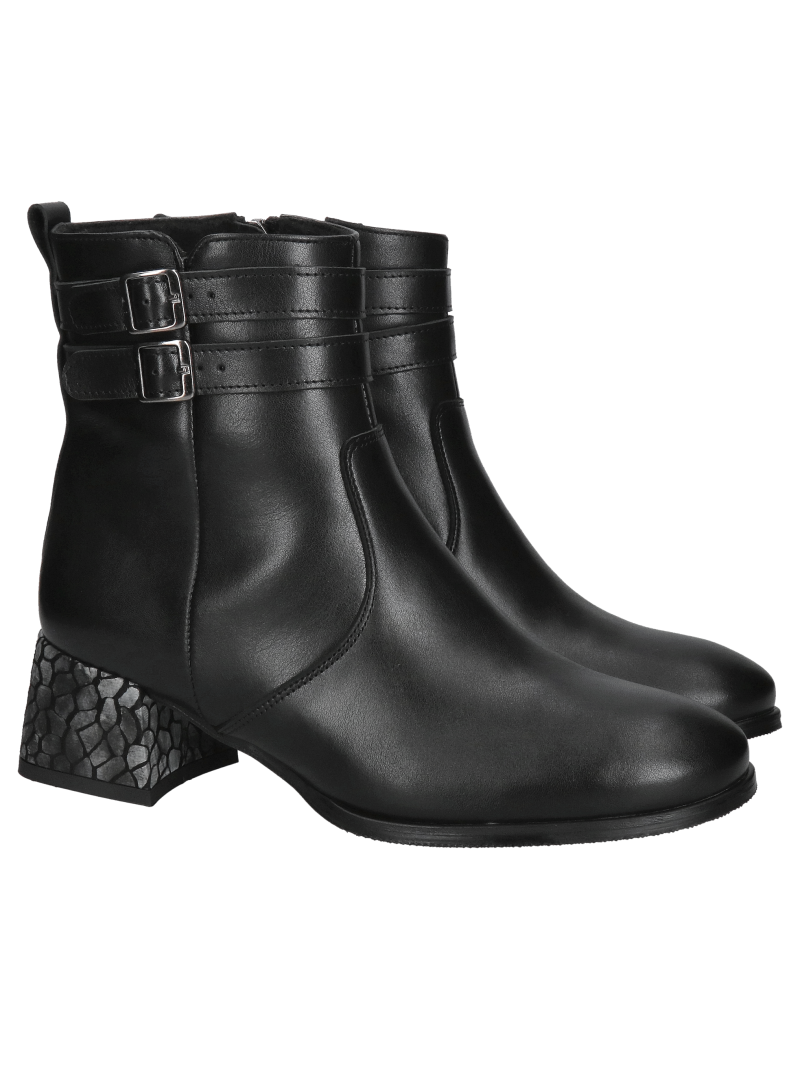 Women's leather boots, elegant women's block heel boots, comfortable shoes for fall, Konopka Shoes