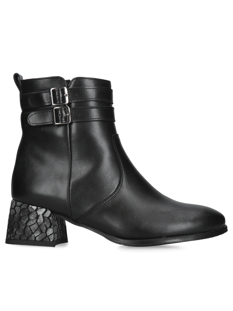 Women's leather boots, elegant women's block heel boots, comfortable shoes for fall, Konopka Shoes