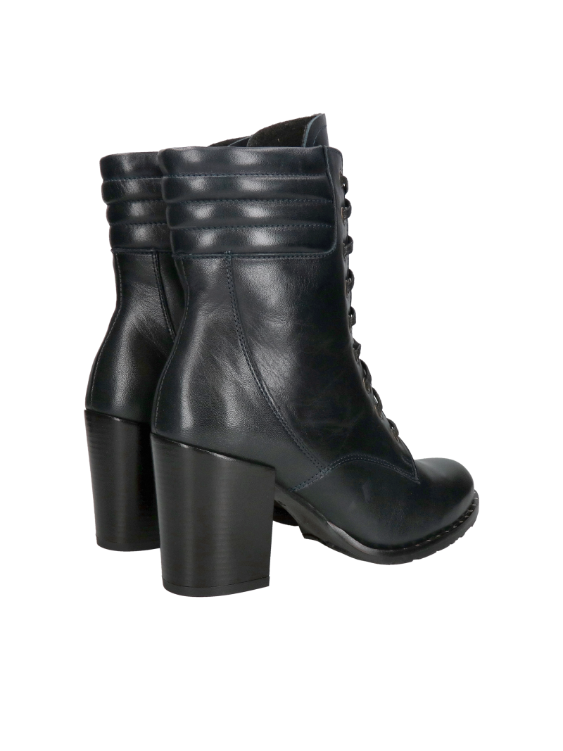 Women's lace-up heeled boots, comfortable lace-up leather boots