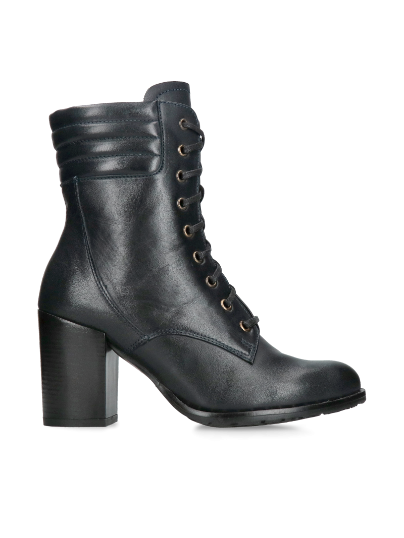 Women's lace-up heeled boots, comfortable lace-up leather boots