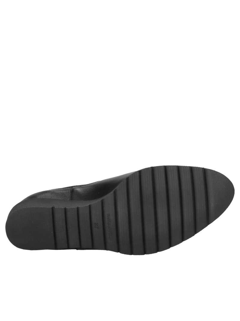 Black platform ankle boots, women's wedge ankle boots, wedge boots with elastic panels