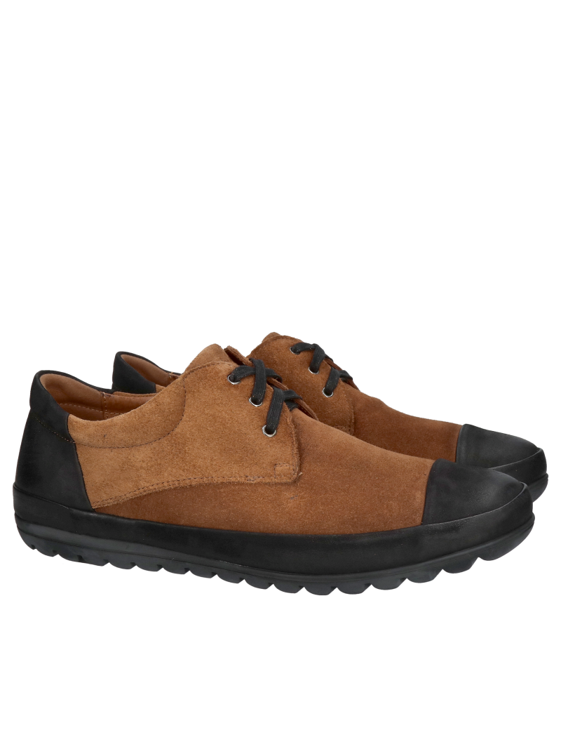 Lace-up men's shoes, casual men's shoes made of suede leather, Konopka Shoes