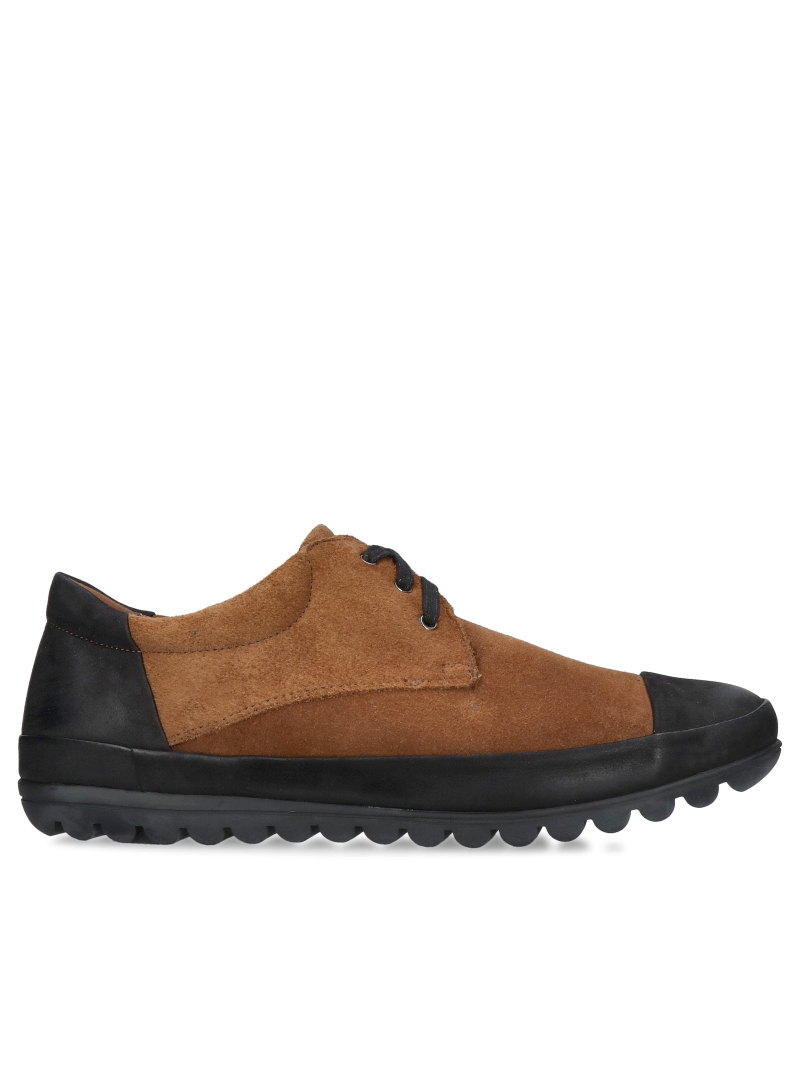 Lace-up men's shoes, casual men's shoes made of suede leather, Konopka Shoes