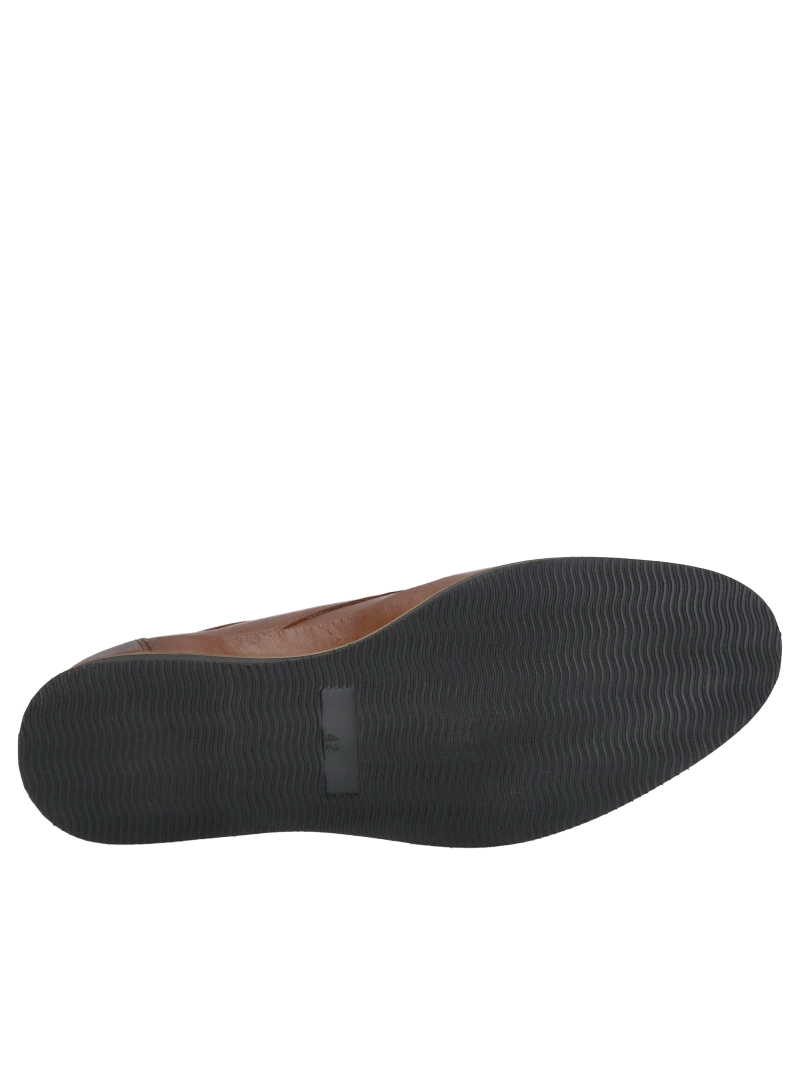 Men's brown leather shoes, high comfort with soft leather insole