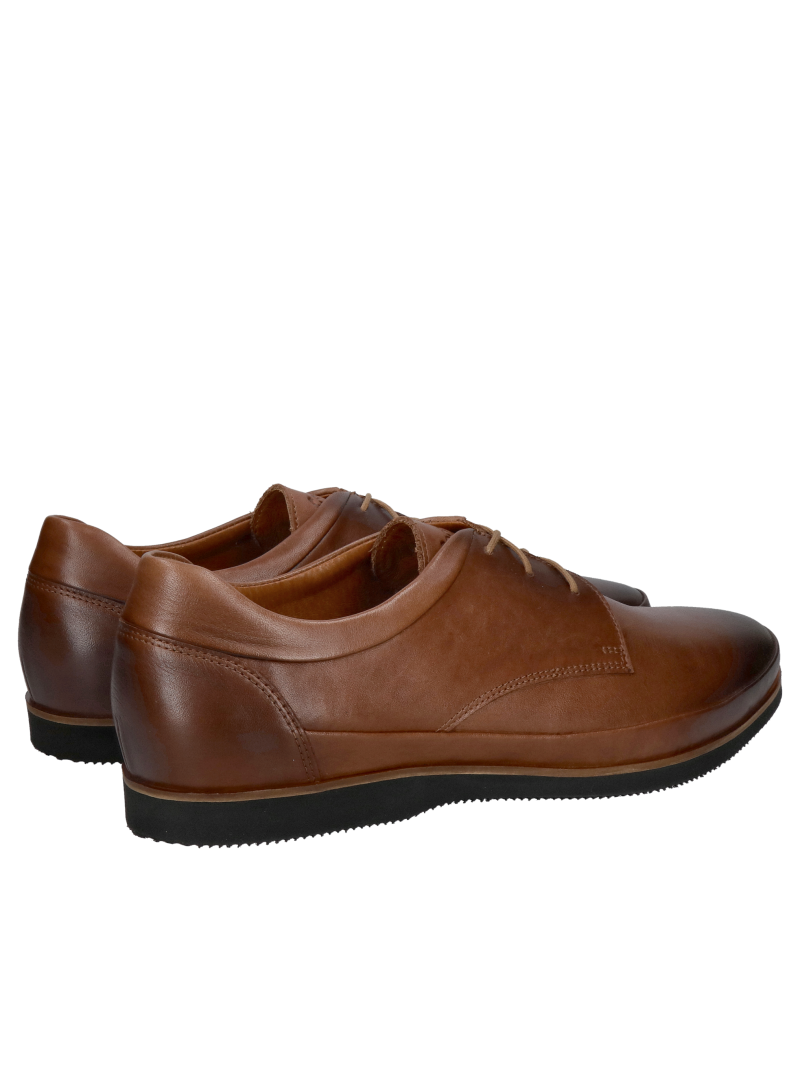 Men's brown leather shoes, high comfort with soft leather insole