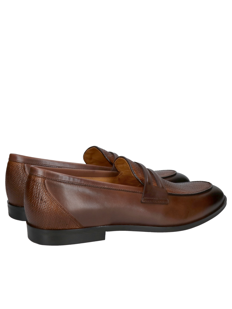 Men's slip-on shoes, brown men's loafers, elegant slip-on shoes made of natural leather, Konopka Shoes