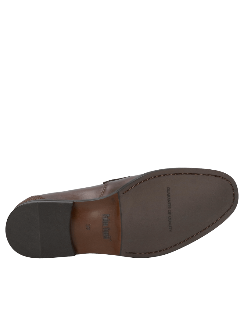 Men's slip-on shoes, brown men's loafers, elegant slip-on shoes made of natural leather, Konopka Shoes