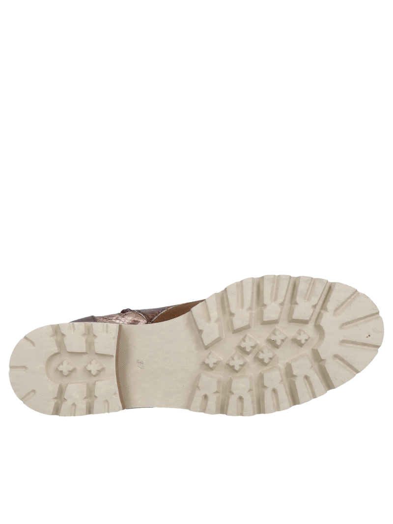 Original women's snakeskin boots, brown winter boots with thick soles from Polish manufacturer Conhpol