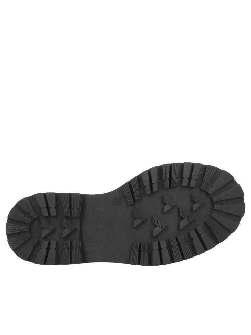 Women's leather hiking boots, black winter boots with sheepskin lining, Konopka Shoes