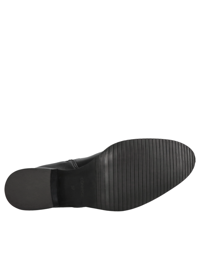 Black natural leather officer boots, comfortable high boots, Konopka Shoes