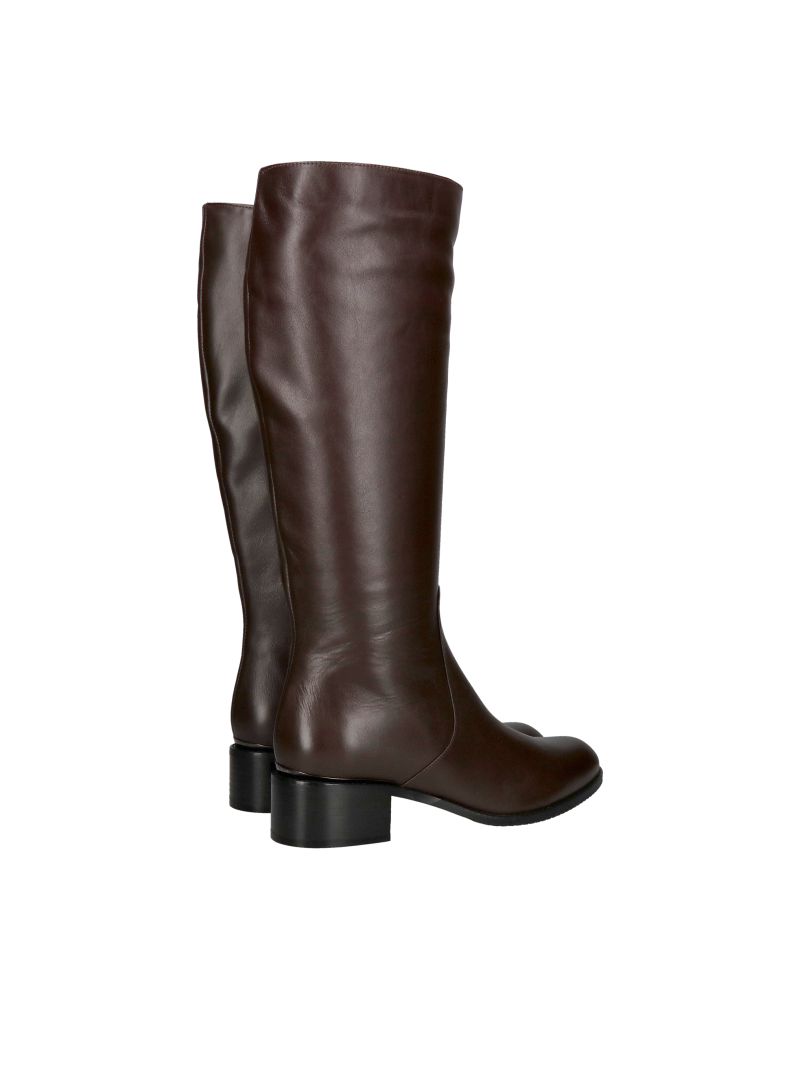 Brown women's officer boots, chocolate brown women's leather boots