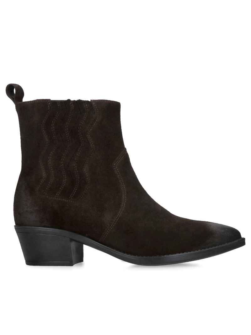 Brown leather women's cowboy boots, chocolate brown cowboy ankle boots