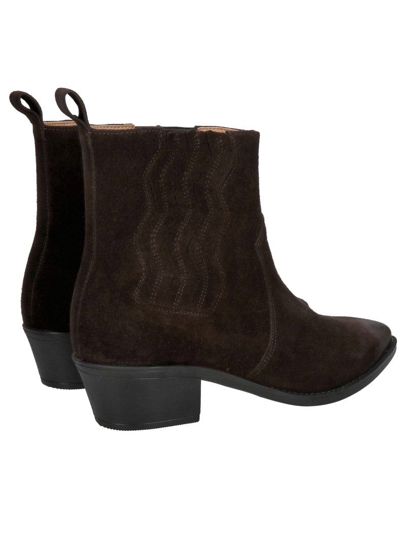 Brown leather women's cowboy boots, chocolate brown cowboy ankle boots