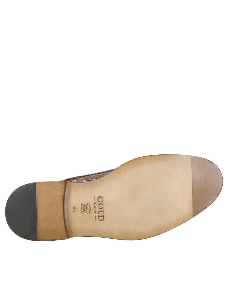 Luxury men's shoes with leather soles – hand-woven calfskin leather