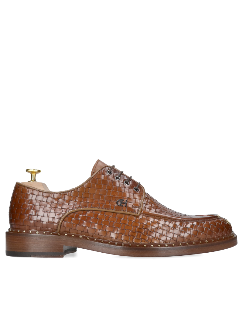 Luxury men's shoes with leather soles – hand-woven calfskin leather