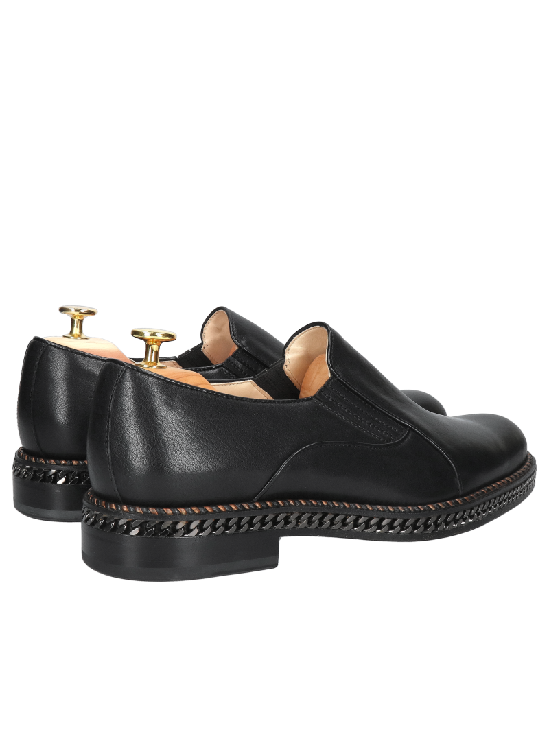 Luxury Conhpol Gold men's shoes with leather soles and galvanized chains, Konopka Shoes