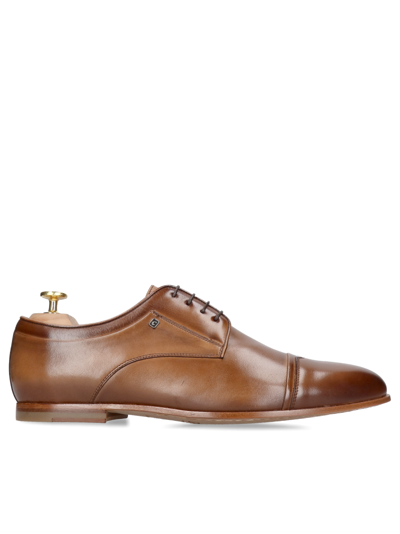 Elegant men's shoes with leather soles, brown shoes for a suit
