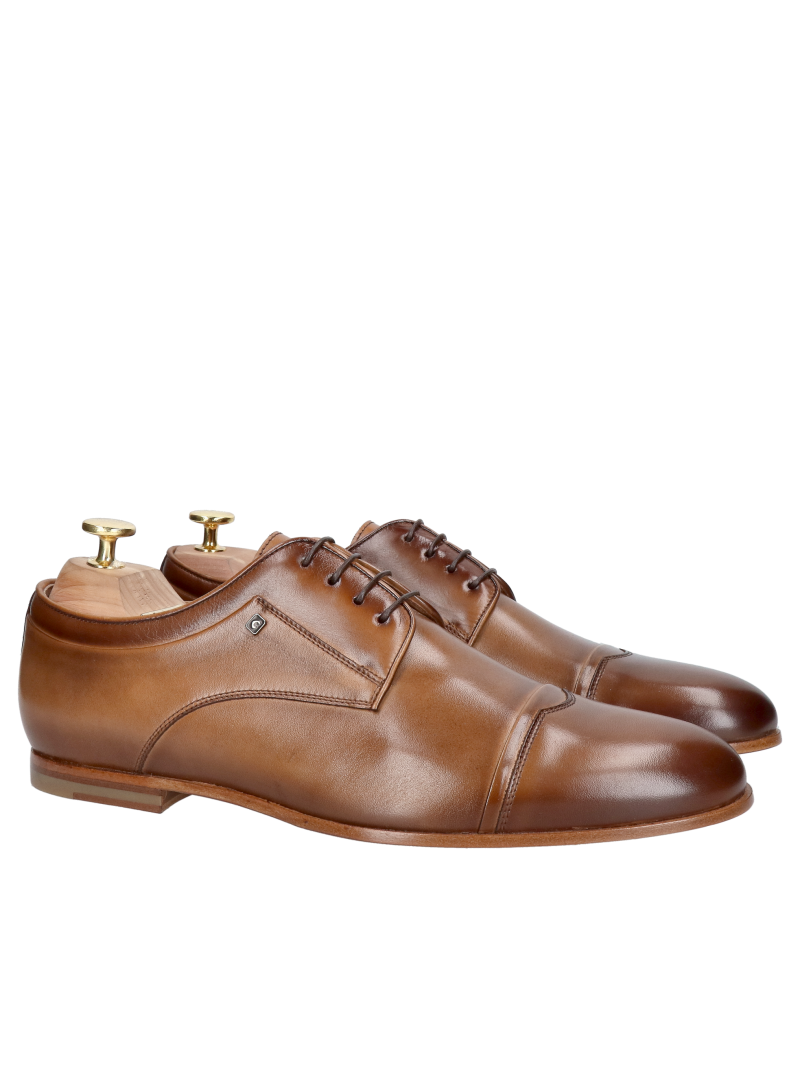 Elegant men's shoes with leather soles, brown shoes for a suit