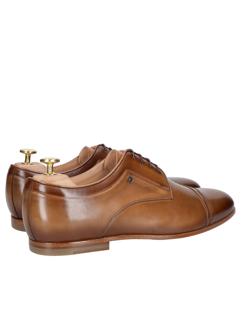 Elegant men's shoes with leather soles, brown shoes for a suit