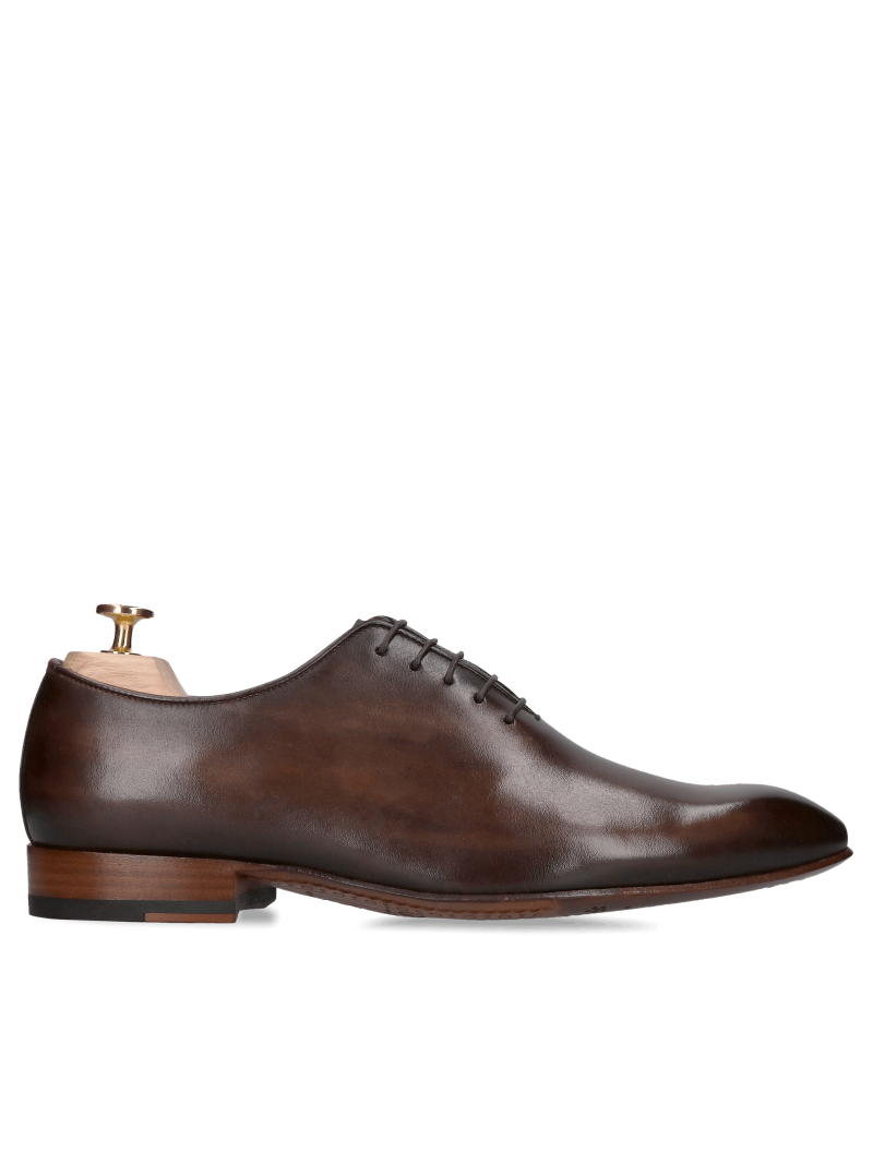 Men's formal shoes, loafer style, with leather soles, dark brown men's dress shoes, hand-painted